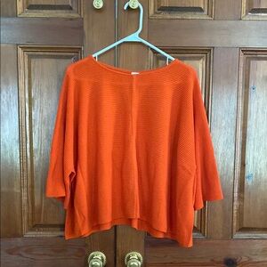 MarlaWynne Bold Orange Popover Knit Sweater/Top